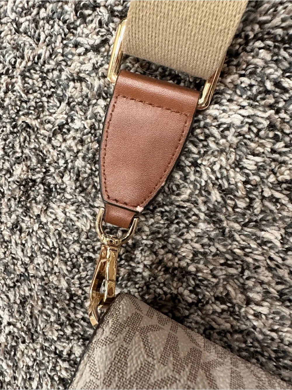 Michael Kors Cream & Brown Signature Canvas Crossbody